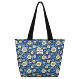 HAWEE Sunflower Tote Bag with Zipper for Women Inside Mesh Pocket Heavy Duty Casual Cloth Shoulder Handbag Outdoors, Sunflower Yellow