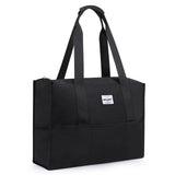 HAWEE Utility Zippered Tote Bag with Laptop Compartment and Luggage Sleeve for Nursing Work Travel 15 Pockets Water Repellent Commuter Bag, Hibiscus