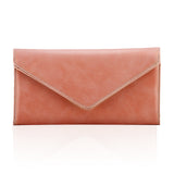 HAWEE Card Wallet RFID Blocking Envelope Style Tri-fold Checkbook Clutch Slim Vegan Leather 2 ID Windows with Coin Pocket, Green