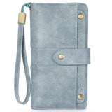 HAWEE Womens Wallets Large Capacity Credit Card Holder Rfid Wallet Women Zipper Pocket Leather Ladies Wristlet Clutch Wallet