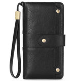 HAWEE Womens Wallets Large Capacity Credit Card Holder Rfid Wallet Women Zipper Pocket Leather Ladies Wristlet Clutch Wallet