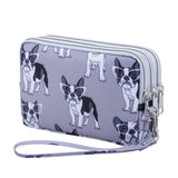 HAWEE Wristlet Purse for Women Credit Card Holder Wallet with 3 Zipper Handbag Wallet Floral Printing, Colorful Flower