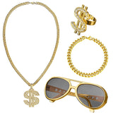 Hip Hop Costume Kit, 80s/ 90s Rapper Accessories, Hip Hop Punk Jewelry Set for Women/Men - KAMO