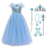 KAWELL Princess Dress Costume, Christmas Party Costume for Toddler Girls 2-11T - KAMO