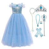 KAWELL Princess Dress Costume, Christmas Party Costume for Toddler Girls 2-11T - KAMO