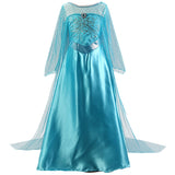 KAWELL Girls Princess Party Elsa Dress Little Girls Cosplay Costume with Accessories - KAMO