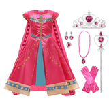 Girls Princess Jasmine Costume Toddler Dress Up with Accessories Christmas Party - KAMO