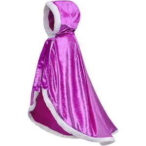 Princess Hooded Cape Cloaks Costume for Girls Dress Up Ages 3 to 12 - KAMO