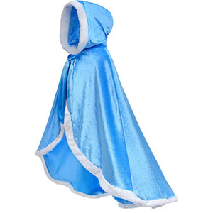 Princess Hooded Cape Cloaks Costume for Girls Dress Up Ages 3 to 12 - KAMO