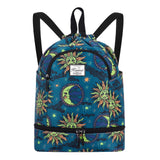 Drawstring Backpack Bag with Shoe Compartment, Large Gym Bag Sackpack Sports Beach Backpack for Men Women - KAMO