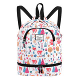 Drawstring Backpack Bag with Shoe Compartment, Large Gym Bag Sackpack Sports Beach Backpack for Men Women - KAMO