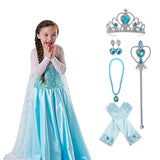 KAWELL Elsa Little Princess Girl's Fancy-Dress Costume with Accessories - KAMO