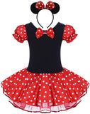 Minnie Costume Baby Girl Dress Mouse Ear Headband Polka Dot Dress - KAMO