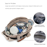 Fashion Mommy Tote Bag, Large Capacity Baby Diaper Bag with Insulated Bottle Pocket & Removable Strap - KAMO