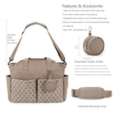 Fashion Mommy Tote Bag, Large Capacity Baby Diaper Bag with Insulated Bottle Pocket & Removable Strap - KAMO