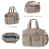 Fashion Mommy Tote Bag, Large Capacity Baby Diaper Bag with Insulated Bottle Pocket & Removable Strap - KAMO