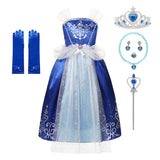 Princess Snow White Dress Costume with Accessories for Girls, Perfect for Party, Halloween Or Pretend Play Dress Up - KAMO