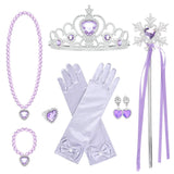 Frozen Princess Dress Up Jewelry Dress Up Set for Girls Jewelry Accessories with Crowns, Necklaces, Wands, Gloves, Earrings - KAMO