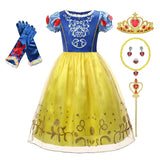 Princess Snow White Dress Costume with Accessories for Girls, Perfect for Party, Halloween Or Pretend Play Dress Up - KAMO