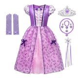 Princess Snow White Dress Costume with Accessories for Girls, Perfect for Party, Halloween Or Pretend Play Dress Up - KAMO