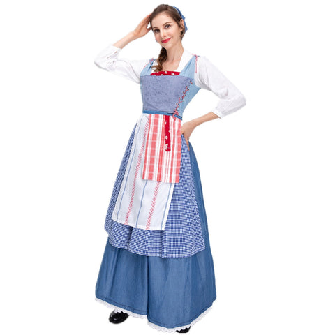 Women Belle Dress Cosplay Costume Belle Maid Dress Outfits Halloween, l Women Belle Dress Cosplay Costume Belle Maid Dress Outfits Halloween, l