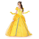 Women's Classic Belle Princess Halloween Costume with Petticoat and Sleeve - KAMO