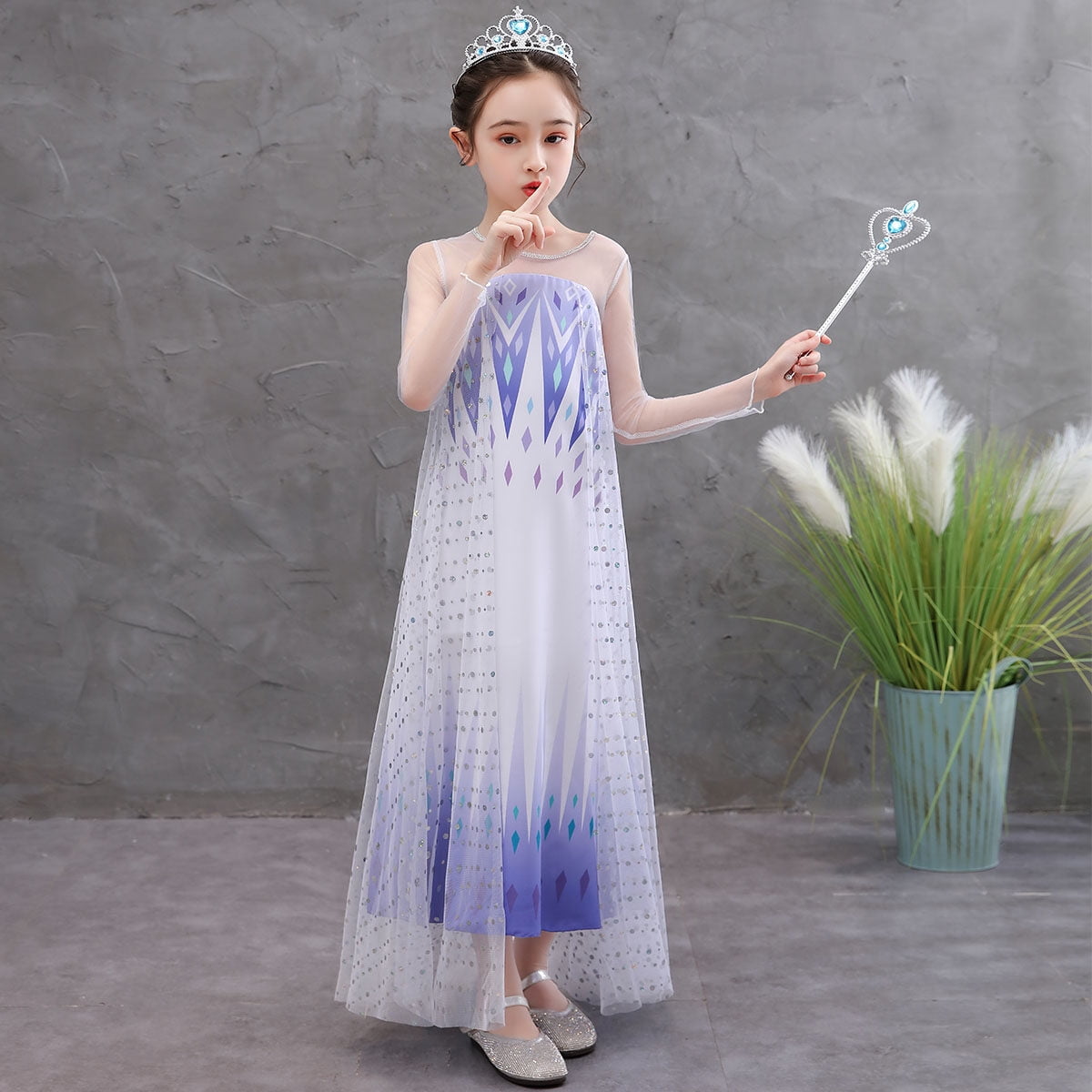 Girls Princess Dress Frozen Costume Elsa Dresses for Christmas with Accessories - KAMO