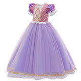Girls Rapunzel Princess Sofia Costume Birthday Christmas Halloween Cosplay Carnival Fancy Dress - KAMO