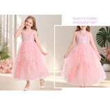 KAWELL Good Witch Glinda Costume Girls Pink Tulle Princess Dress Toddler Halloween Costumes Witch Cosplay Outfit - KAMO