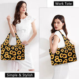 HAWEE Sunflower Tote Bag Water Repellent Travel Handbag Purse with 11 Pockets for Commuting/ Working/ Nursing/ Shopping/ Exercising