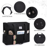 HAWEE Utility Zippered Tote Bag with Laptop Compartment and Luggage Sleeve for Nursing Work Travel 15 Pockets Water Repellent Commuter Bag, Hibiscus