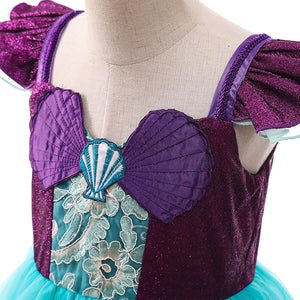KAWELL Mermaid Princess Costume Tutu Fancy Dress Pageant Birthday Theme Party Halloween Toddler Girl Outfit - KAMO