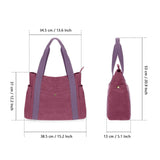 HAWEE Canvas Tote Bag for Women Daily Work Zippered Handbag Casual Shoulder Bag for Shopping Business Travel, Purple