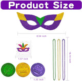 196pcs Mardi Gras Party Kit: Beads, Masks & Decorations - Reusable for Parades, Masquerade Balls - KAMO