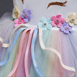 HAWEE Girls Unicorn Princess Dress Fancy Party Costume Dress up Wedding Birthday Party Gown for Age 2-11 Years Old - KAMO