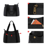 HAWEE Canvas Tote Bag for Women Daily Work Zippered Handbag Casual Shoulder Bag for Shopping Business Travel, Purple