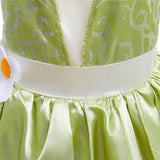 HAWEE Deluxe Princess Frog Costumes Little Girls Dress Fancy Gown for Cosplay Halloween Party - KAMO