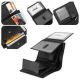 HAWEE Trifold Billfold RFID Blocking Cowhide Leather Wallet for Men 10 Card Slots 2 ID Windows with Coin Pocket, Coffee