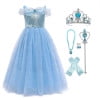 KAWELL Princess Dress Costume, Christmas Party Costume for Toddler Girls 2-11T - KAMO