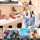 HAWEE Sunflower Tote Bag with Zipper for Women Inside Mesh Pocket Heavy Duty Casual Cloth Shoulder Handbag Outdoors, Sunflower Yellow