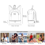Drawstring Backpack Bag with Shoe Compartment, Large Gym Bag Sackpack Sports Beach Backpack for Men Women - KAMO