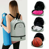 Drawstring Backpack Bag with Shoe Compartment, Large Gym Bag Sackpack Sports Beach Backpack for Men Women - KAMO