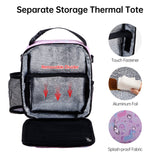 HAWEE Reusable Insulated Lunch Bag for Women - Portable Thermal Meal Tote with Adjustable Shoulder Strap & Bottle Pocket, Small Soft Cooler for Office, Work, Beach, Picnic & Travel