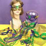 Mardi Gras Beads Necklaces Mask Coins Party Favors Set, 124pcs Mardi Gras Accessories Decorations Bulk for Kids Women Men Parades Carnival Games Toy Masquerade Party Decor Supplies - KAMO