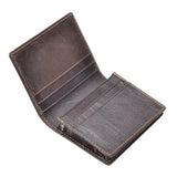 HAWEE Men's Bifold Front Pocket Wallet Genuine Leather RFID Blocking Card Billfold 5 Slots with Cash Clip, Black