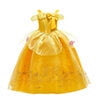 HAWEE Princess Dress up Birthday Party Fairy Yellow Costume for Toddler Girls - KAMO