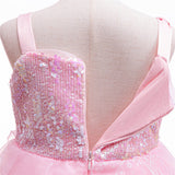 HAWEE Dress Costume for Girls, Pink Tulle and Sequin Dress for Kids Christmas Halloween Cosplay Costumes - KAMO