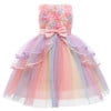 HAWEE Kids Flower Dresses For Baby Girls Elegant Wedding Princess Dress Ceremony Party Rainbow Tutu Ball Gown - KAMO