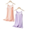 HAWEE Girl Nightgown Sleeveless Spaghetti Strap Pajamas Dress for Kids Sleepwear 2 Pack, 3-15 Years - KAMO