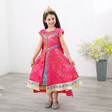 Girls Princess Jasmine Costume Toddler Dress Up with Accessories Christmas Party - KAMO